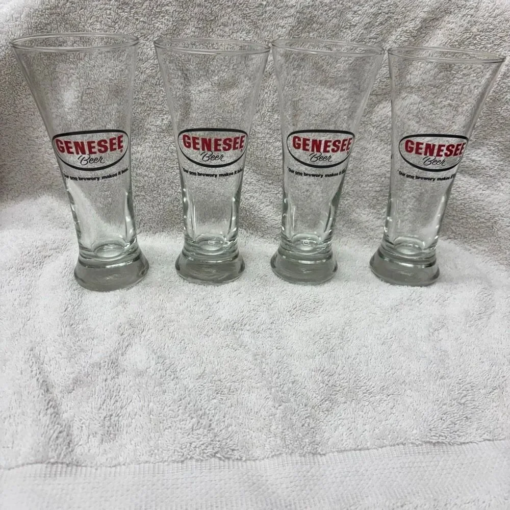 4 Vintage Genesee Beer Glasses